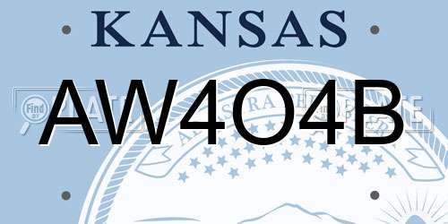 AW4O4B Kansas License Plate