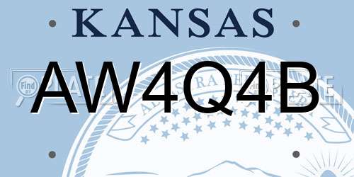 AW4Q4B Kansas License Plate