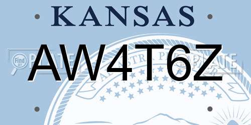 AW4T6Z Kansas License Plate