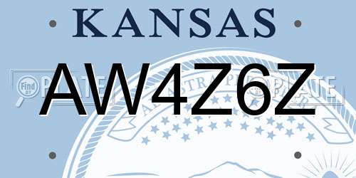 AW4Z6Z Kansas License Plate
