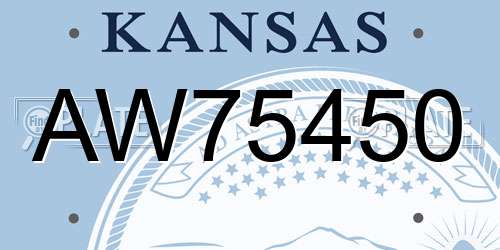 AW75450 Kansas License Plate