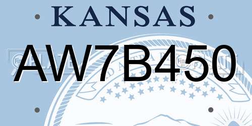 AW7B450 Kansas License Plate