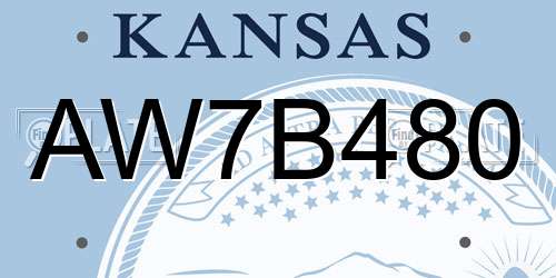 AW7B480 Kansas License Plate