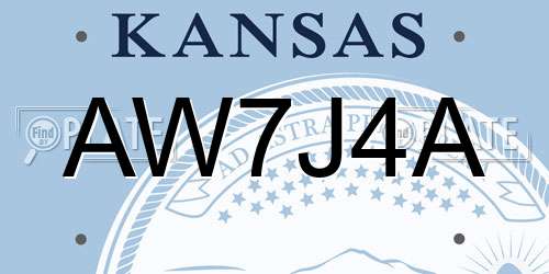 AW7J4A Kansas License Plate