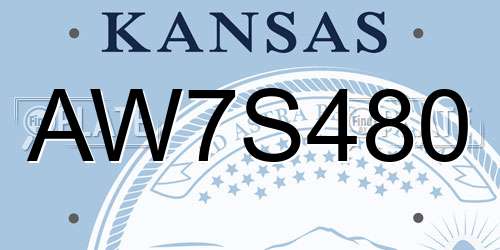 AW7S480 Kansas License Plate