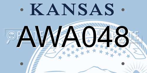 AWA048 Kansas License Plate