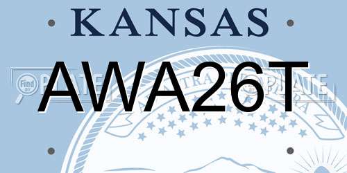 AWA26T Kansas License Plate
