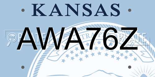 AWA76Z Kansas License Plate