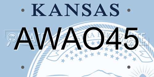 AWAO45 Kansas License Plate
