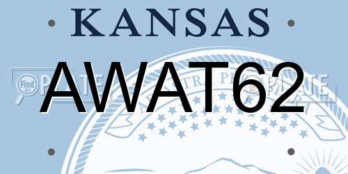 AWAT62 Kansas License Plate