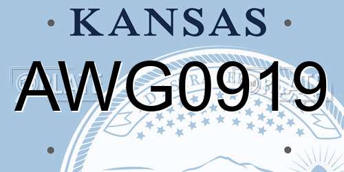 AWG0919 Kansas License Plate