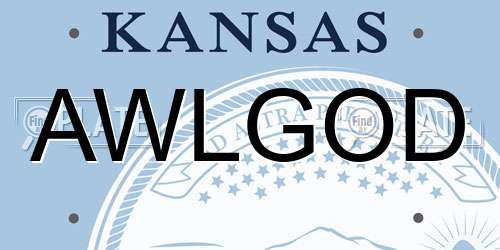 AWLGOD Kansas License Plate