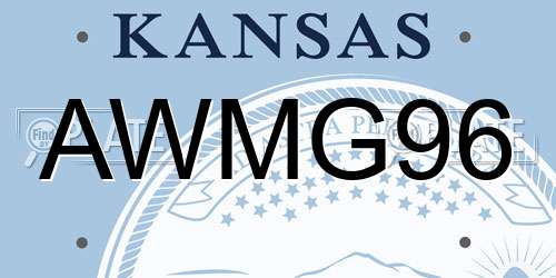 AWMG96 Kansas License Plate