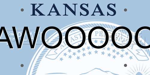 AWOOOOO Kansas License Plate