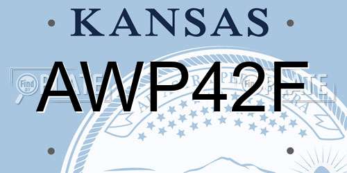 AWP42F Kansas License Plate