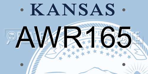 AWR165 Kansas License Plate