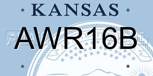 AWR16B Kansas License Plate
