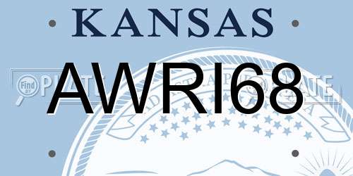 AWRI68 Kansas License Plate