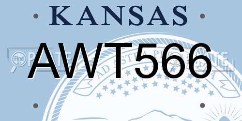 AWT566 Kansas License Plate