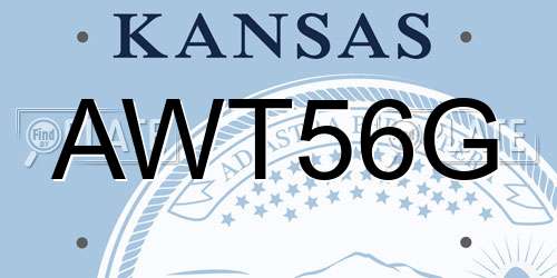 AWT56G Kansas License Plate