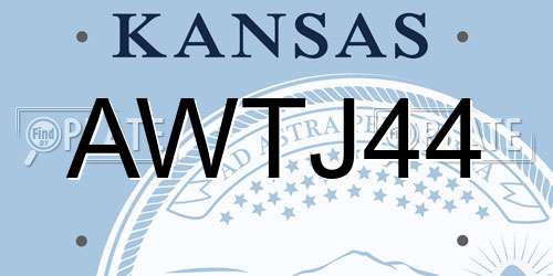 AWTJ44 Kansas License Plate