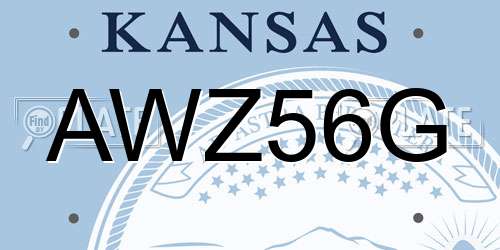 AWZ56G Kansas License Plate