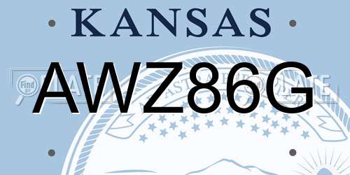 AWZ86G Kansas License Plate