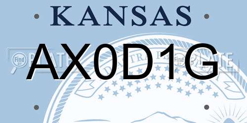 AX0D1G Kansas License Plate