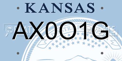 AX0O1G Kansas License Plate