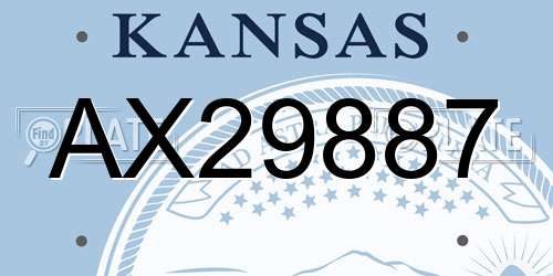 AX29887 Kansas License Plate