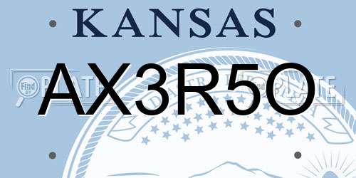 AX3R5O Kansas License Plate