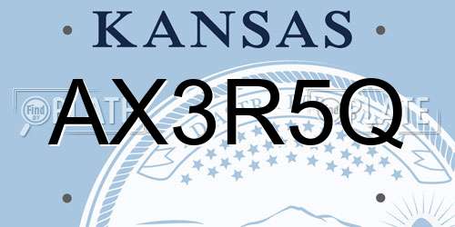 AX3R5Q Kansas License Plate