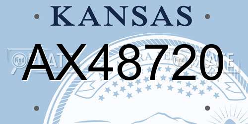AX48720 Kansas License Plate