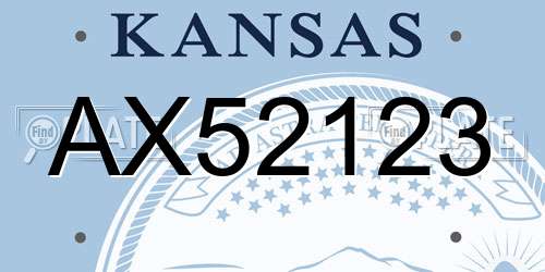 AX52123 Kansas License Plate