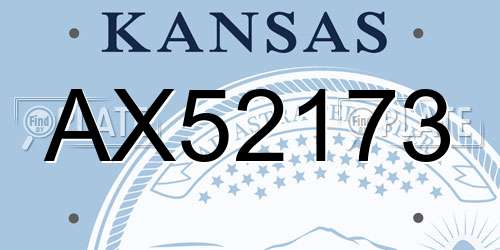 AX52173 Kansas License Plate