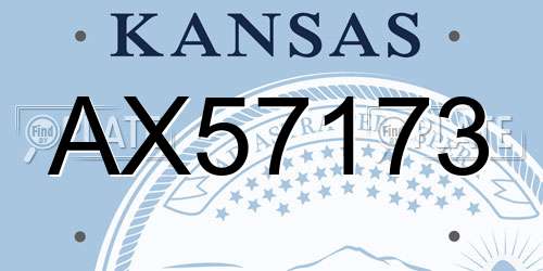 AX57173 Kansas License Plate