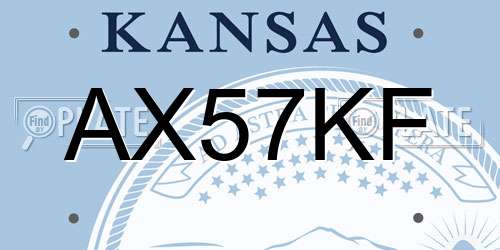 AX57KF Kansas License Plate