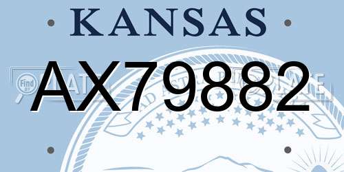 AX79882 Kansas License Plate