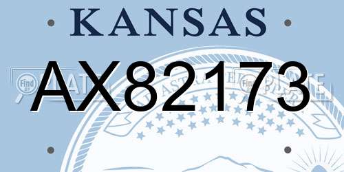 AX82173 Kansas License Plate