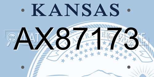 AX87173 Kansas License Plate