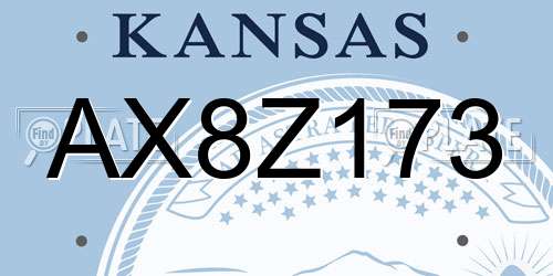 AX8Z173 Kansas License Plate