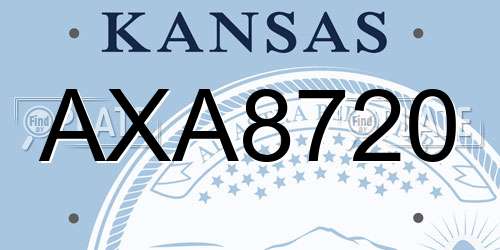 AXA8720 Kansas License Plate