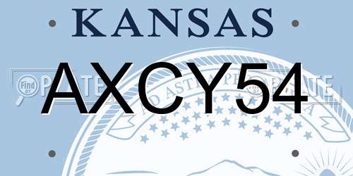 AXCY54 Kansas License Plate