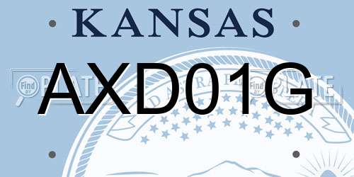 AXD01G Kansas License Plate