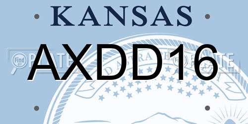 AXDD16 Kansas License Plate