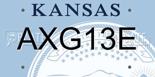 AXG13E Kansas License Plate