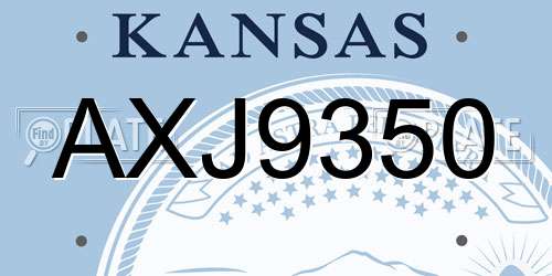 AXJ9350 Kansas License Plate