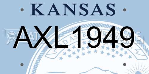 AXL1949 Kansas License Plate