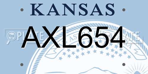 AXL654 Kansas License Plate