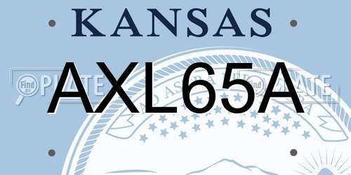 AXL65A Kansas License Plate